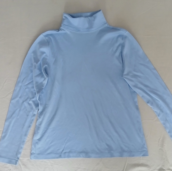L.L. Bean Light Blue Women's Long Sleeve Turtleneck - Picture 2 of 8